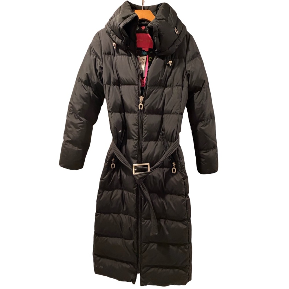 Betsey Johnson Black Puffer Coat NWT Very Long Coat!